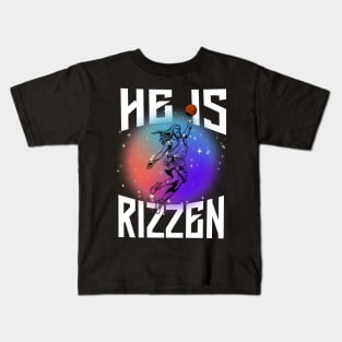 He is Rizzen-Jesus Basketball Meme Kids T-Shirt